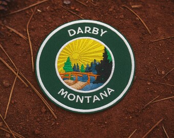 Darby Montana Patch/Iron-on Patch/Nature Badge/Hiking & Camping/Travel Souvenir Gift/Sew-on Applique for Clothing Hats Backpacks Vest/Jacket