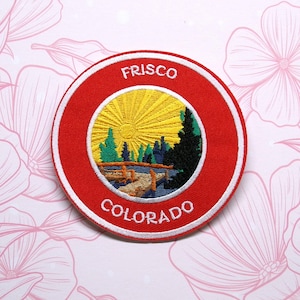 Frisco Colorado Patch Embroidered Iron-on/Sew-on Applique for Vest Clothing Backpack, Nature Badge, Travel Souvenir, Mountain, Lake Dock