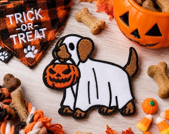 Süßes oder Saures Hunde Aufnäher/Halloween Kostüm Aufnäher/Halloween Kostüm Aufnäher/Ideen zum Aufbügeln für Kleidung Weste/Jacke Taschen