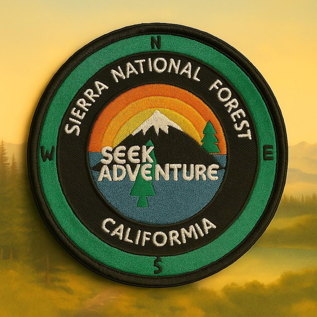 Sierra National Forest Patch/iron-on Patch/compass Patch/nature Badge ...