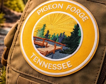 Tauben Forge Tennessee Aufnäher Aufnäher/Natur Abzeichen/Reise Souvenir Geschenk/Gestickte Aufnäher für Kleidung Weste Rucksack Hut