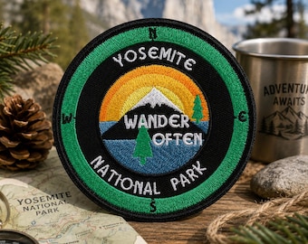 Yosemite National Park Patch/Iron-On Patch/Nature Hiking & Camping/Travel Souvenir Gift/Embroidered Sew-on Applique for Clothing Backpack