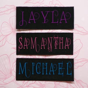 Custom &quot;Your Name&quot; Personalized Name Tag Embroidered Patch Iron On Applique, Vest Uniform Costume Hats Backpacks Clothing Badge Shirts Coats