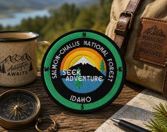 Salmon-Challis National Forest Patch/Iron-on Patch/Nature Badge Souvenir/Hiking & Camping/Embroidered Sew-on Applique for Clothing, Backpack