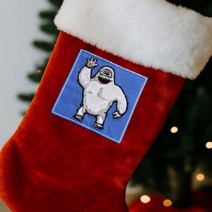 Abominable Snowman Patch/Iron-On/Christmas Patches/Yeti Patch/Embroidered Sew On Applique for Stockings, Clothing/Winter Wonderland/Festive