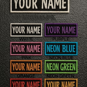 Custom Embroidered Name Patch – Personalized Text Patches | Iron-On, Sew-On, Hook & Loop | For Jackets, Hats, Uniforms, Bags, Backpacks