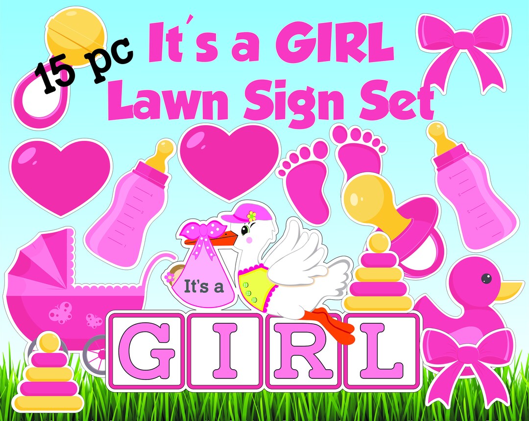It's a Girl Baby Girl Lawn Sign Baby Baby Shower New Baby