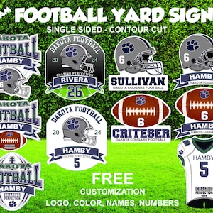Customized Football player yard sign | Sideline sign for football season