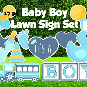Baby Boy Lawn Sign for New Baby Announcement & Shower | Cute Welcome Baby Yard Decor | Lawn Sign Business Baby | Baby Boy Yard Decoration