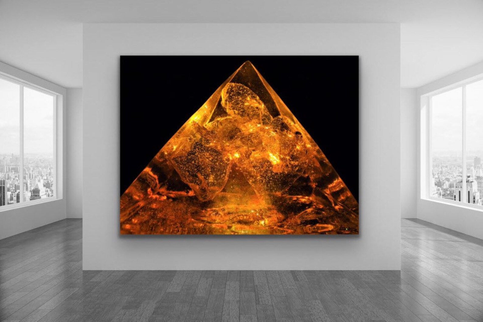 Pyramid Art Print Abstract Wall Art Mixed Media Art Egyptian Pharaoh