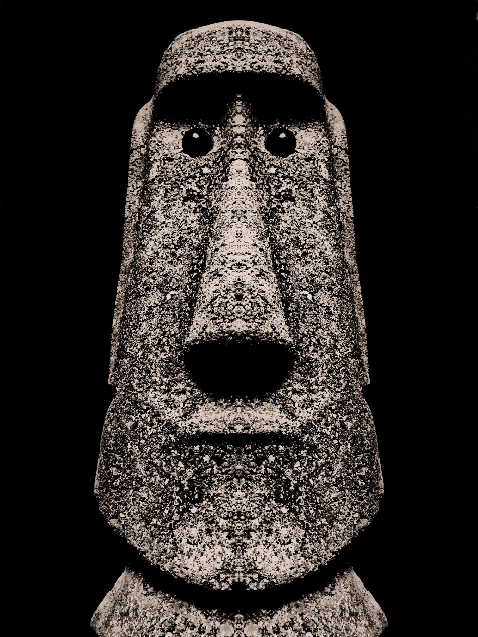 Moai Statue Art Print Abstract Wall Art Mixed Media Art Easter Island