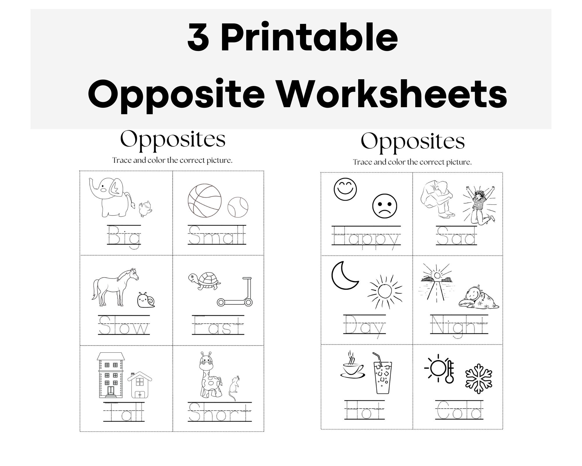 Opposites Learning - Etsy