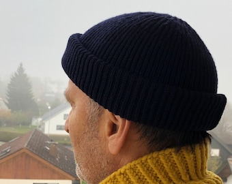100% wool Fisherman's Hat. Docker Hat. Trawler Beanie. High Quality Watch Cap.