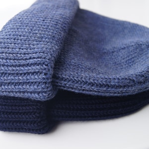 Thick fishermans beanie, Beanie for big head, Knitted cap short shape, Watch cap, Wool Ribbed Fisherman Beanie.