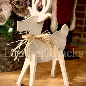Wood Christmas Santa Reindeer Deer SVG for CNC Router Standing Tabletop