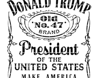 Donald Trump Whiskey Label Digital File 47 - Etsy