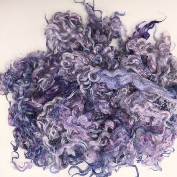 Lavendar Ice| Cotswold Curly Lock Wool, Felting Wool, Doll Making Wool, Lustrous Locks