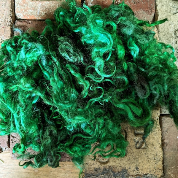 Wishful Thinking | Cotswold Lock Wool | Felting Wool | Doll Making Wool | Lustrous Green Locks