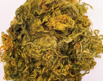 Forest Floor | Cotswold Lock Wool | Felting Wool | Doll Making Wool | Lustrous Gold and Green Locks