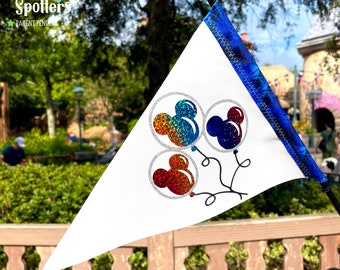 Mickey Balloons Flag Spotter Personalized for Stroller, Wheelchair, Scooter, Bike & More!