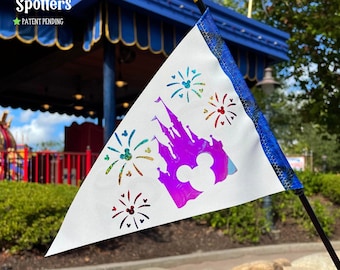 Disney Holographic Castle Flag Spotter Personalized for Stroller, Wheelchair, Bike & More!