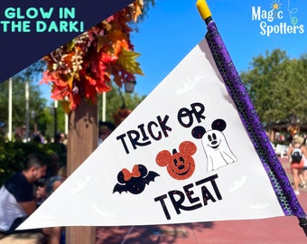 Disney "Trick or Treat" Personalized Glow-in-the-Dark Flag Spotter for Stroller, Wheelchair, Bike & More!