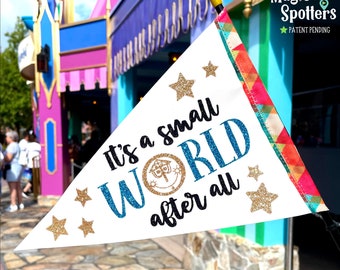 Disney “It’s a Small World After All” Flag Spotter for Stroller, Wheelchair, Scooter, Bike & More!