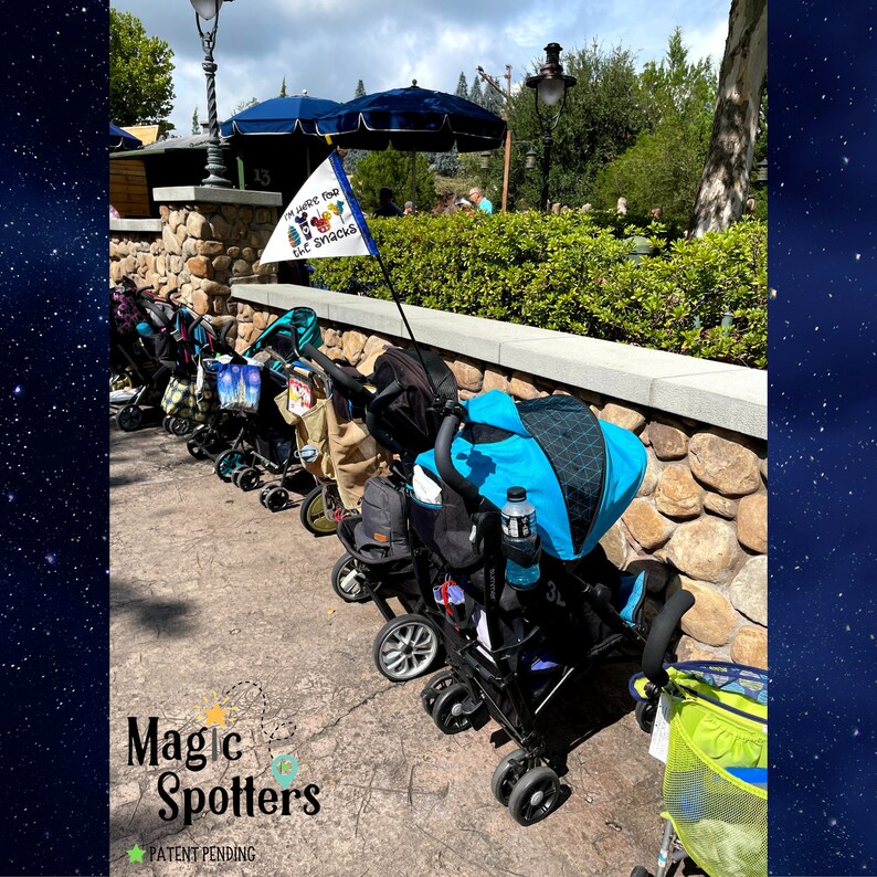 Im Here for the Snacks Disney Flag Spotter Personalized for Stroller, Wheelchair, Bike & More image 3