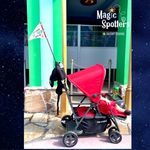 SW When You Wish Upon a Death Star Glow-in-the-Dark Disney Flag Spotter Personalized for Stroller, Wheelchair, Scooter, Bike & More image 5