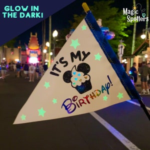 It's My Birthday Disney Flag Spotter for Stroller, Wheelchair, Scooter, Bike & More image 2