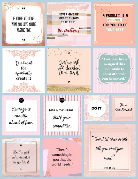 114 Motivational Quotes in Shades of Pink Instagram | Etsy
