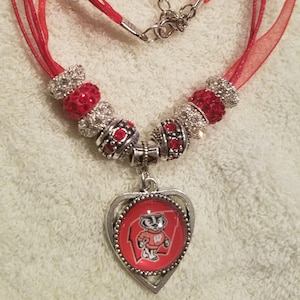 Wisconsin Badger jewelry, Gift for Badger Fans, Badger pendant, Badgers, Football Jewelry, Badger Charm, Badger jewelry, Wisconsin Badgers