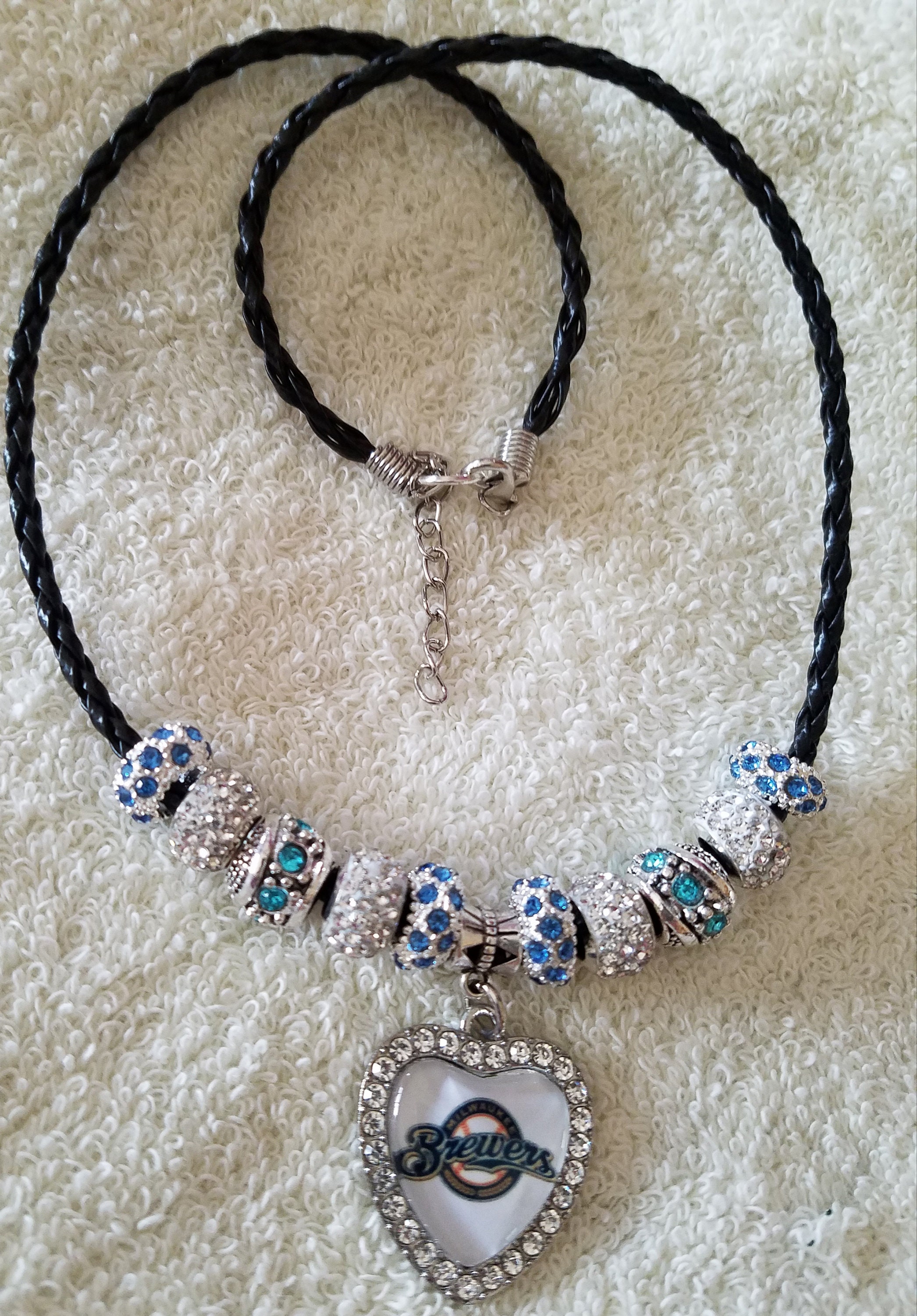 Milwaukee Brewer Necklaces, Bracelets, Handmade Jewelry Glass Beads