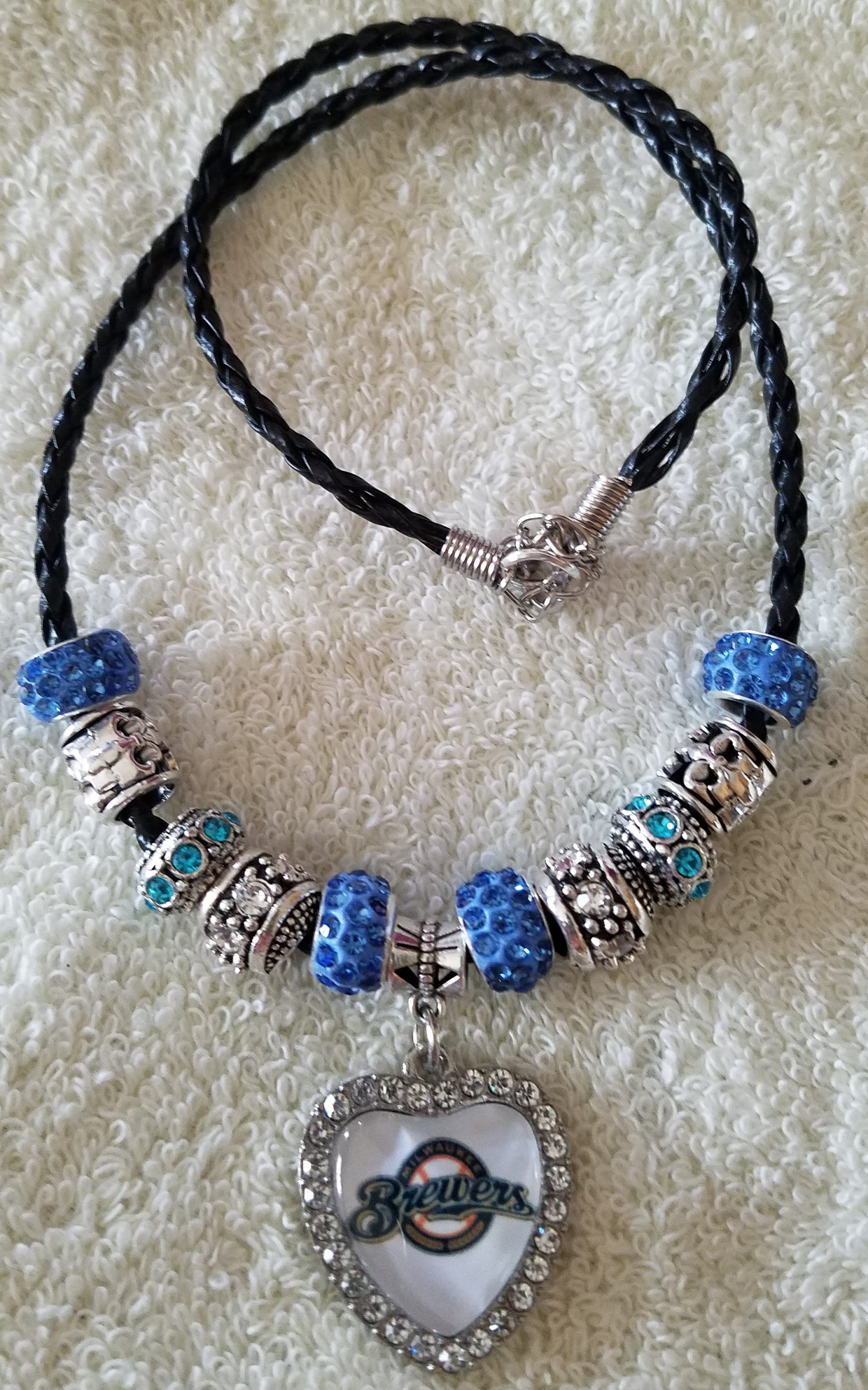 Milwaukee Brewer Necklaces, Bracelets, Handmade Jewelry Glass Beads