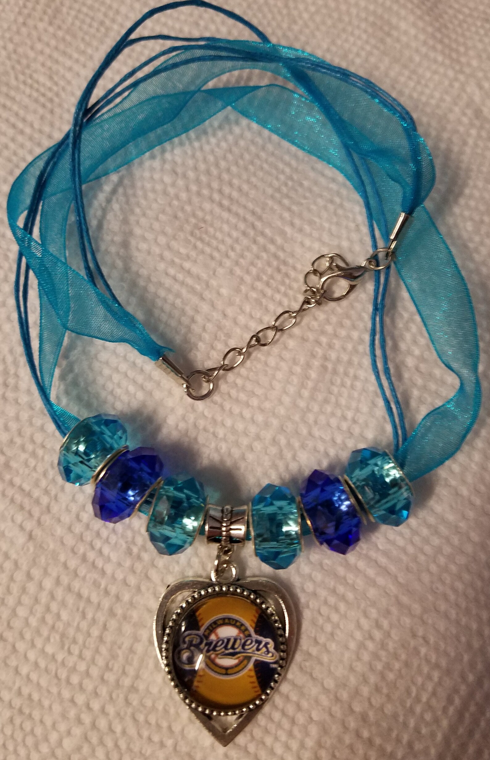 Milwaukee Brewer Necklaces, Bracelets, Handmade Jewelry Glass Beads