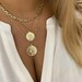 layer necklace set | chain necklace | Gold necklace set | gold link choker with coin pendant necklaces | coin medallion necklace |