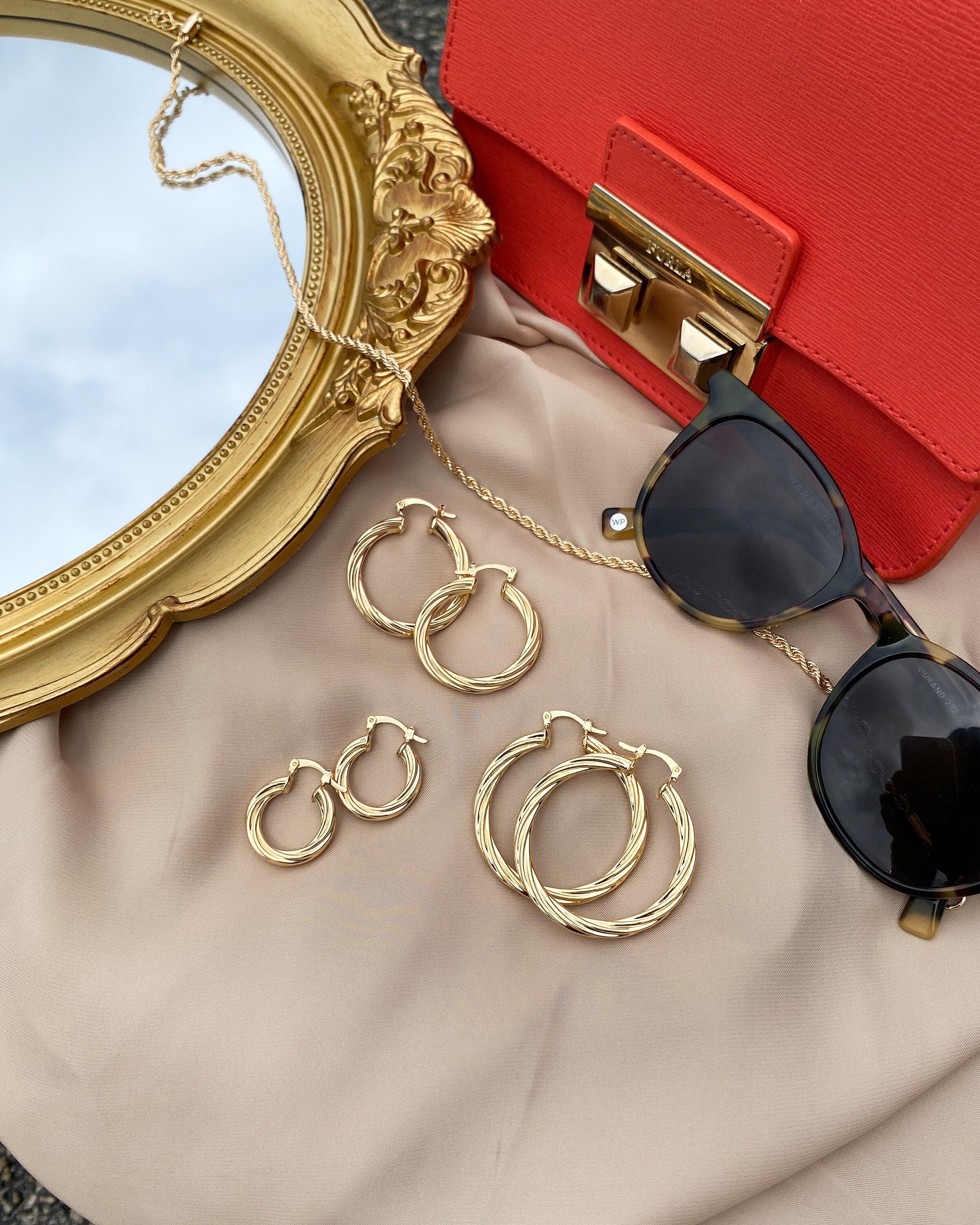 Gold Thick Croissant Hoops Hypoallergenic Hoops / Croissant Etsy