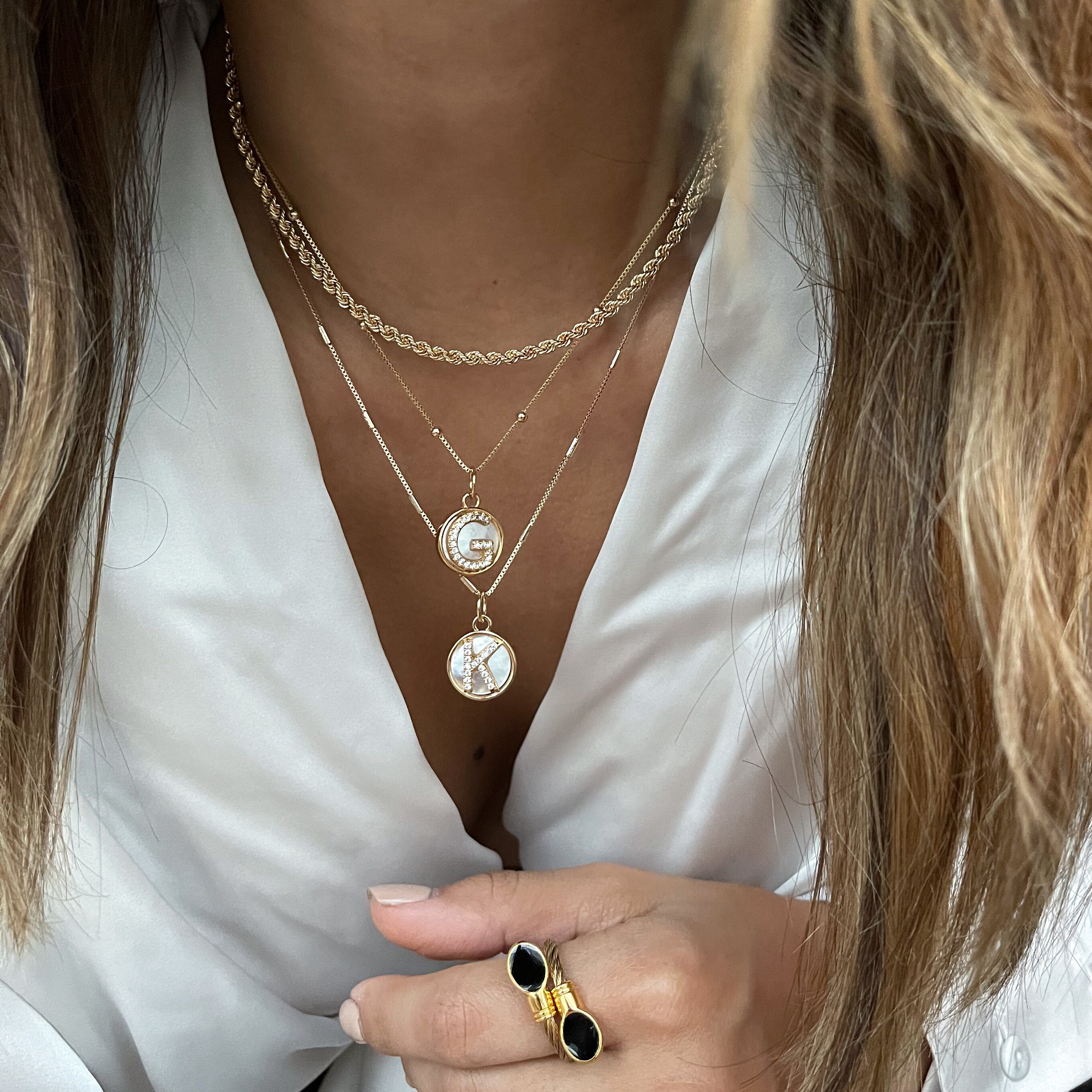 Initial Necklace Gift for Her Initial Necklace Gold Layer Necklace