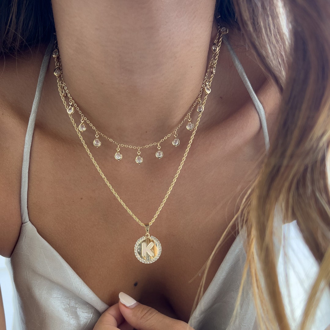 Gold Filled Necklace Set | Initial Necklace | Layered
