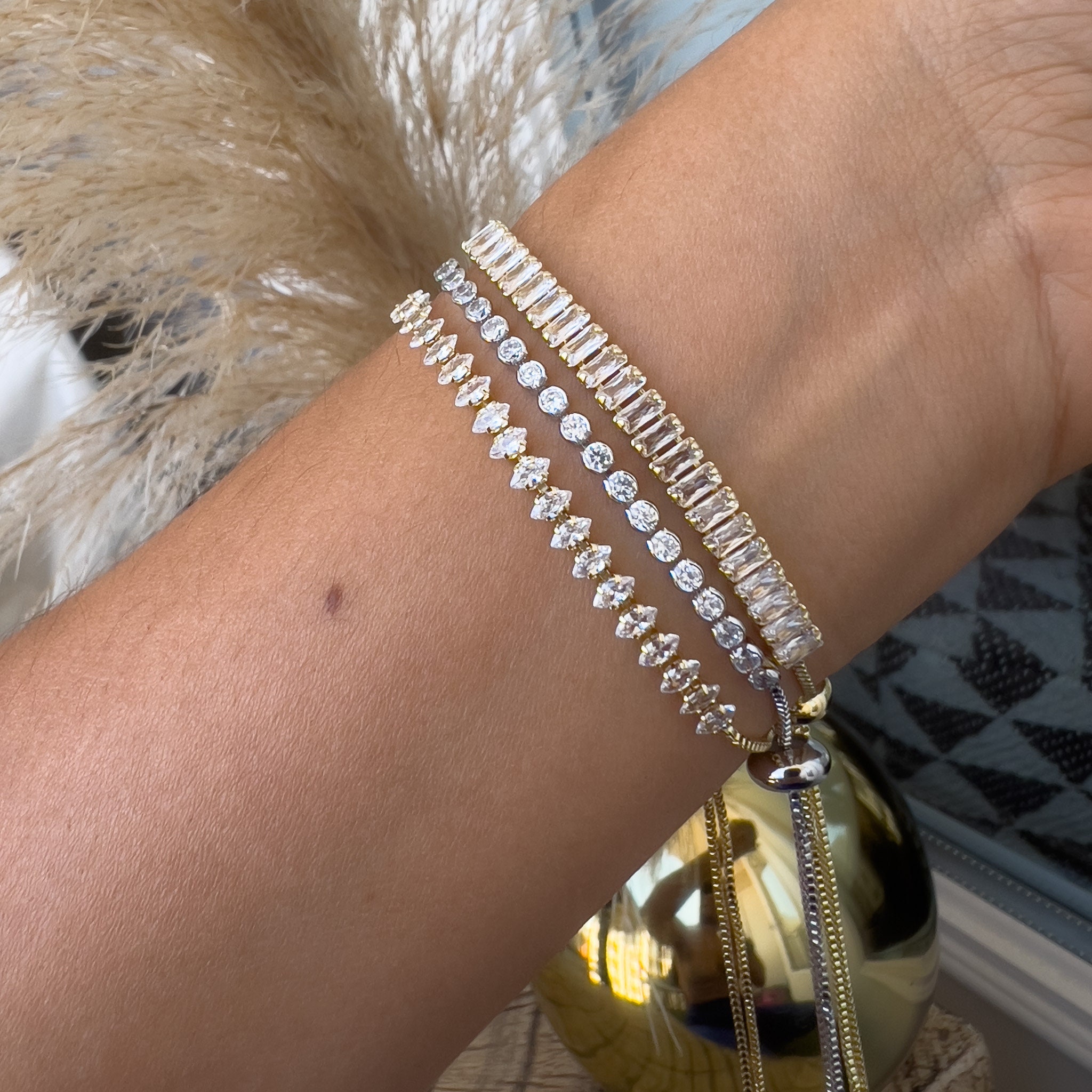 Triangle Tennis Bracelets - Etsy