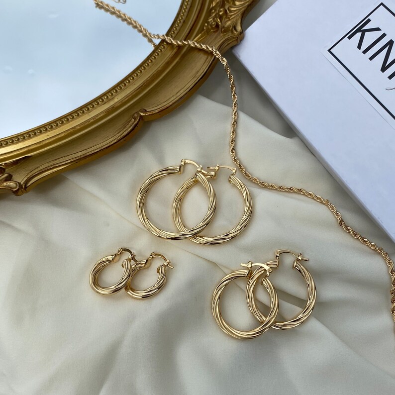 Gold Thick Croissant Hoops Hypoallergenic Hoops / Croissant Etsy UK