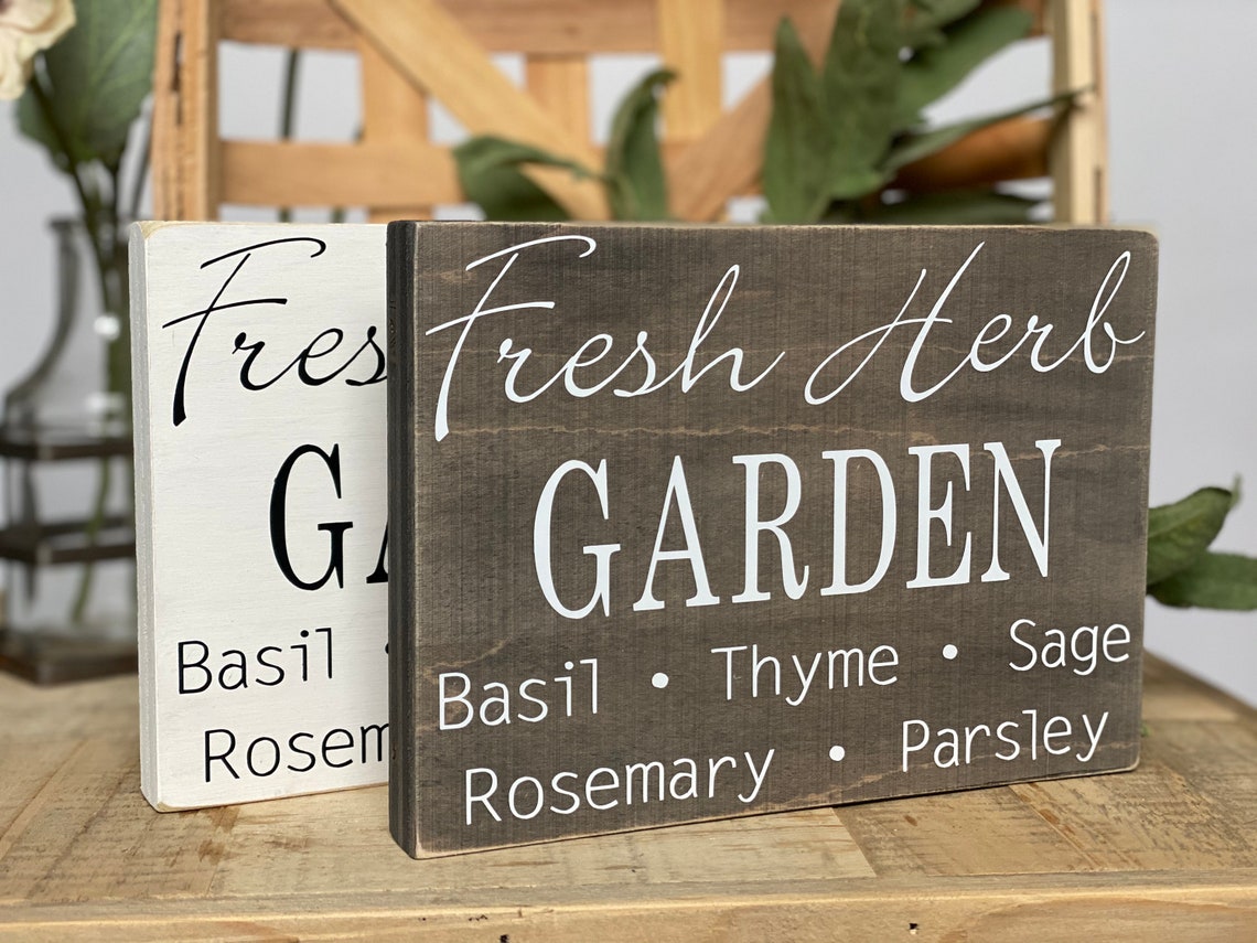 Fresh Herb Garden Wood Sign | Etsy