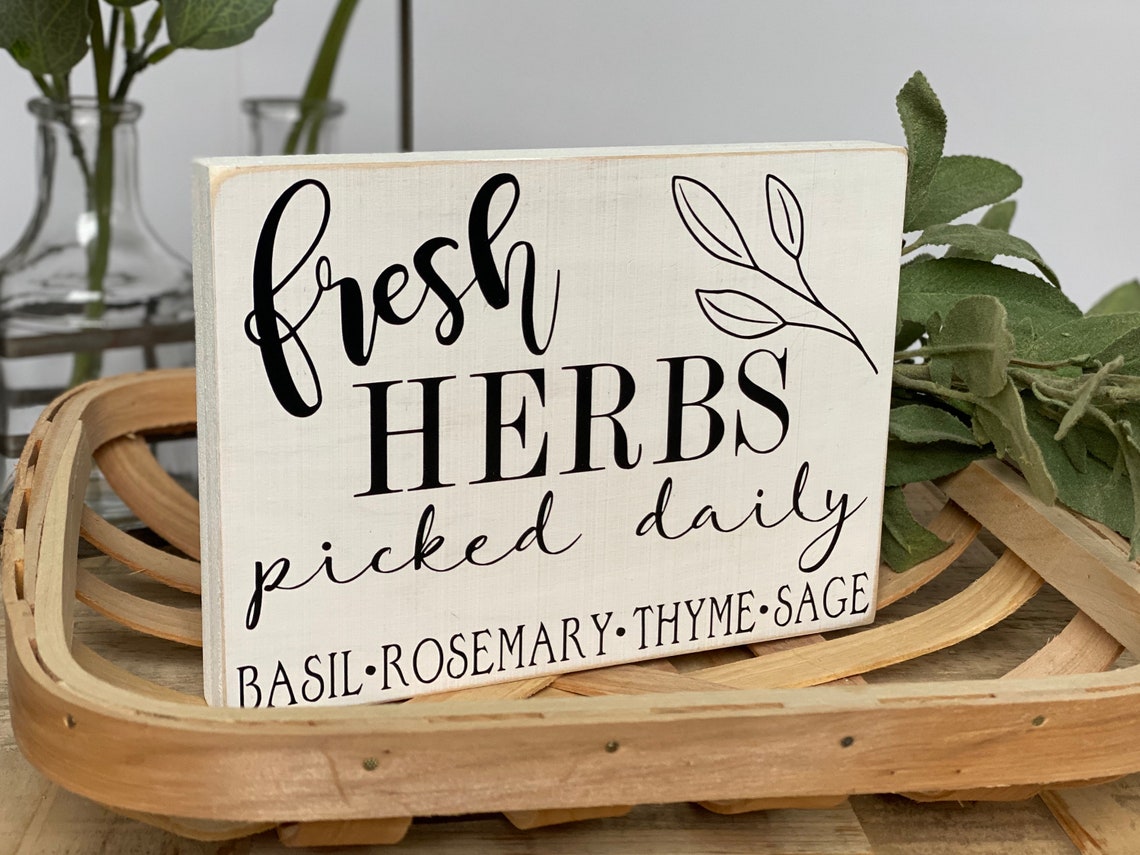 Herb Garden Wood Signs | Etsy