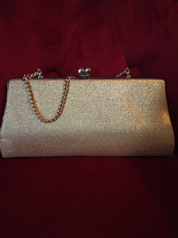 sparkly gold clutch