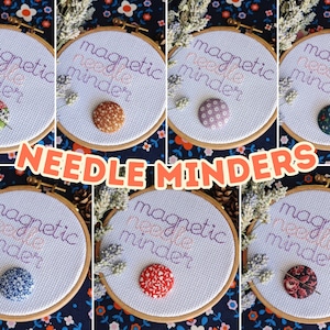 Handmade Vintage Fabric Needle Minder for Cross Stitch / Embroidery / Sewing etc. - Choose Design - Gift for Crafters, Magnetic Needle Nanny