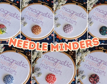 Handmade Vintage Fabric Needle Minder for Cross Stitch / Embroidery / Sewing etc. - Choose Design - Gift for Crafters, Magnetic Needle Nanny