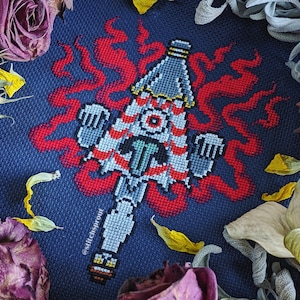 Yokai Umbrella Karakasa Kozo - Modern Cross Stitch Pattern - Instant Download PDF - Japanese Folklore, Mythology, Ghosts & Spirits