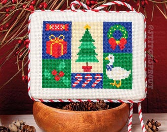 Retro Christmas Delight - Modern Cross Stitch Pattern - Instant Download PDF - Cottagecore, Festive, Christmas, Yule, Winter Sampler