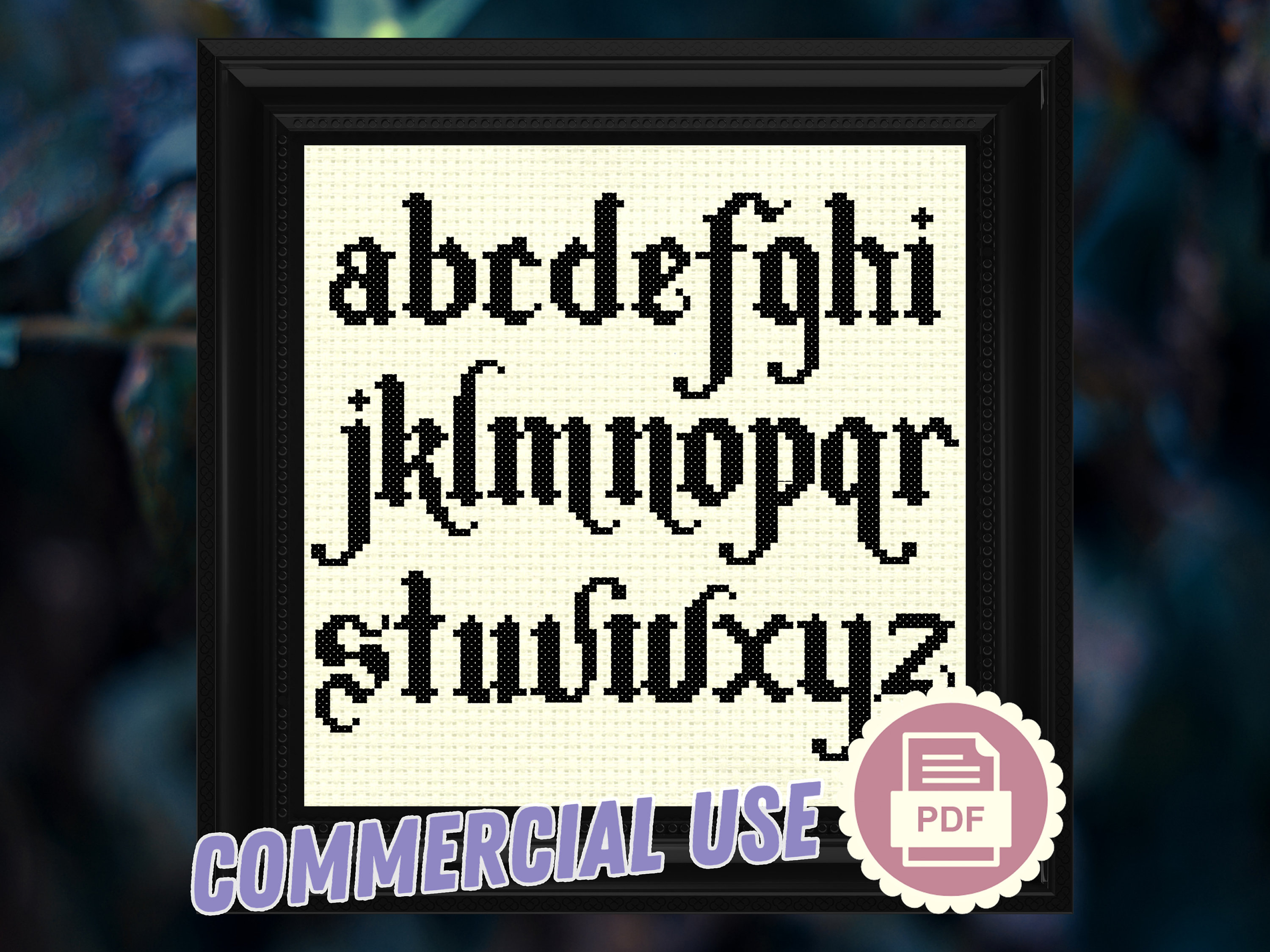 Cross Stitch Alphabet Pattern Gothic Victorian Typeface | Etsy
