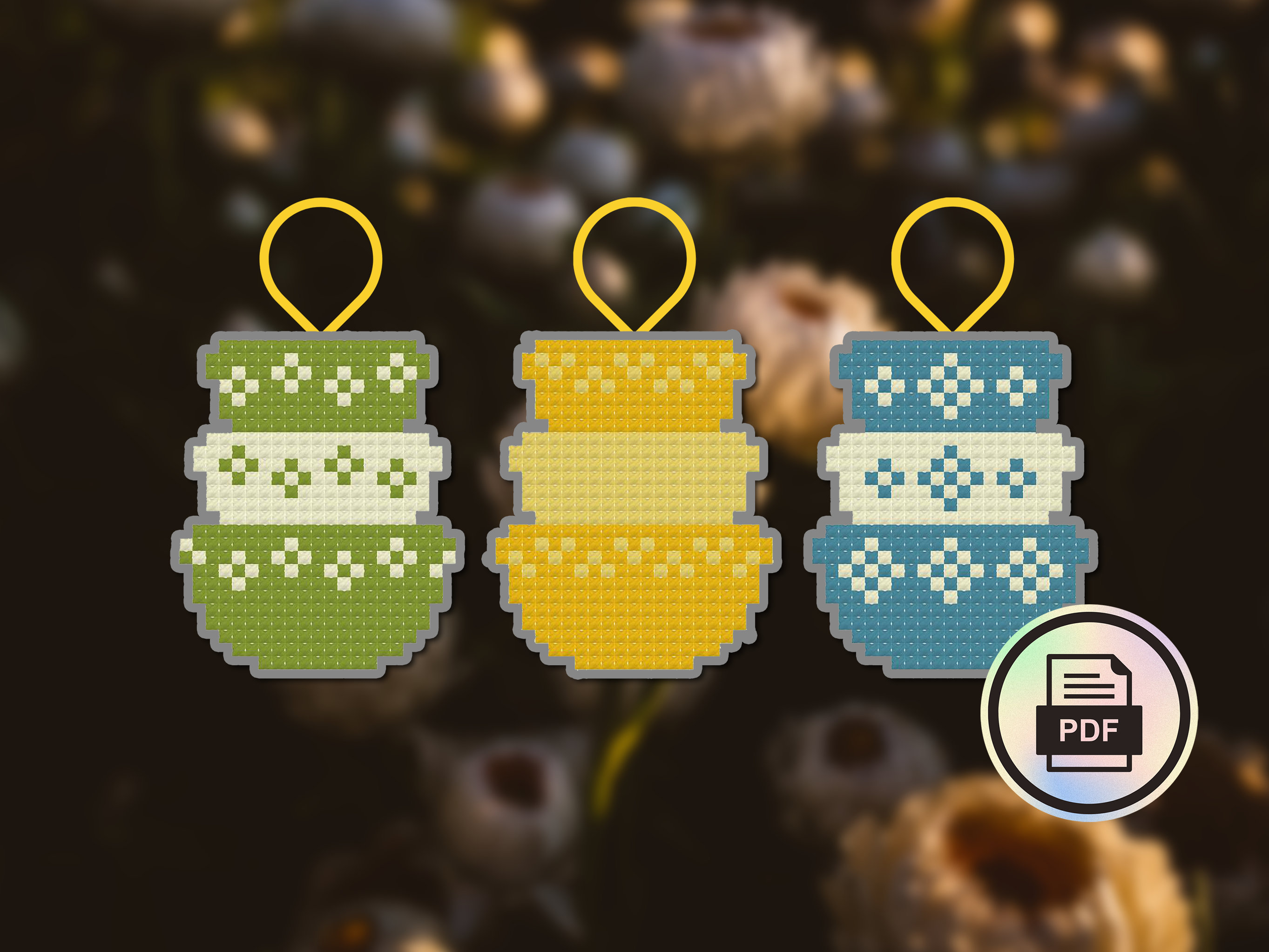 Vintage Pyrex Stack Ornaments set 1 Cross Stitch Pattern Etsy